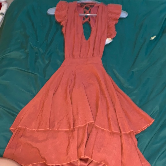 orange summer dress, open back - Picture 1 of 3